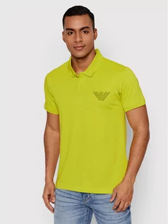 Koszulki męskie - Emporio Armani Polo 211854 2R472 14483 Zielony Regular Fit - grafika 1