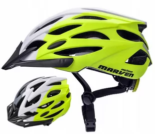 Meteor Kask rowerowy Marven L 58-61 cm szary/biały/limonkowy 25171 - Kaski rowerowe - miniaturka - grafika 1