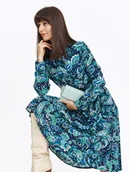 Sukienki - Niebieska sukienka midi z nadrukiem paisley - miniaturka - grafika 1