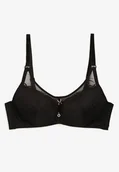 Biustonosze - Czarny Biustonosz Koronkowy z Efektem Push-Up Donantia - miniaturka - grafika 1
