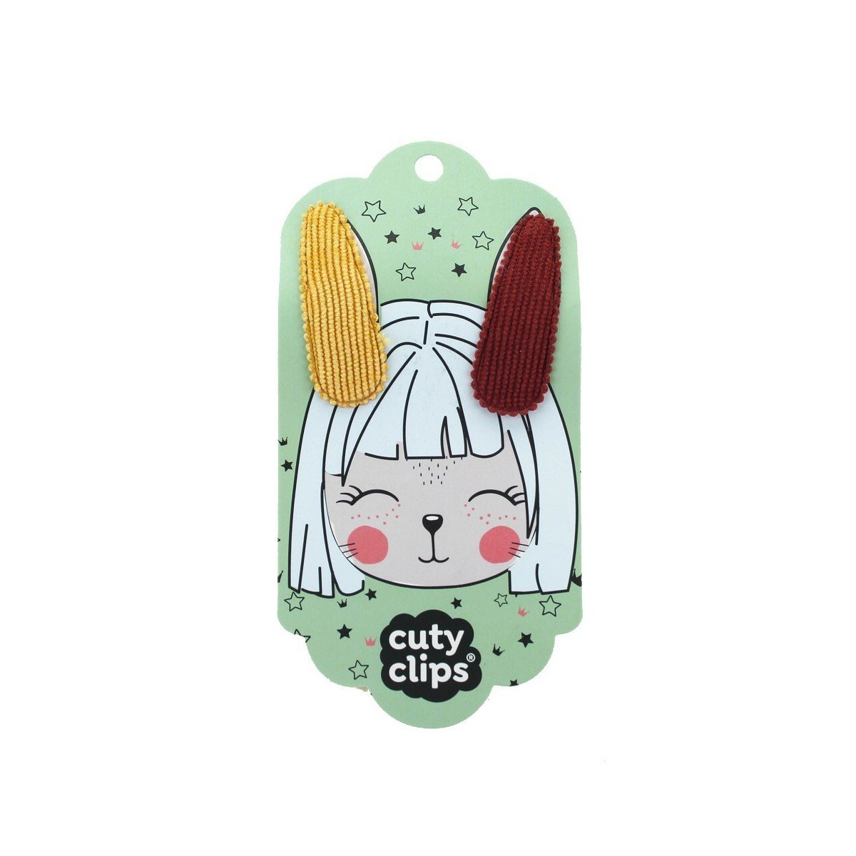 Snails - Spinki do włosów Cuty Clips - Bunny Ears Yellow-Red