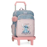 Plecaki - Disney Joumma Bags Stitch You are magical plecaki, plecaki szkolne, plecaki dziecięce, w zestawie dekoracyjny pompon, różne przegródki, Niebieski, Plecak 38 + wózek - miniaturka - grafika 1