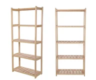 Regały - Regał Drewniany Do Spiżarni Lsr 5 Półek Prostych Naturalny, Półki Proste 5 Szt, Drewno Sosnowe / Wamar-Sosenka - miniaturka - grafika 1