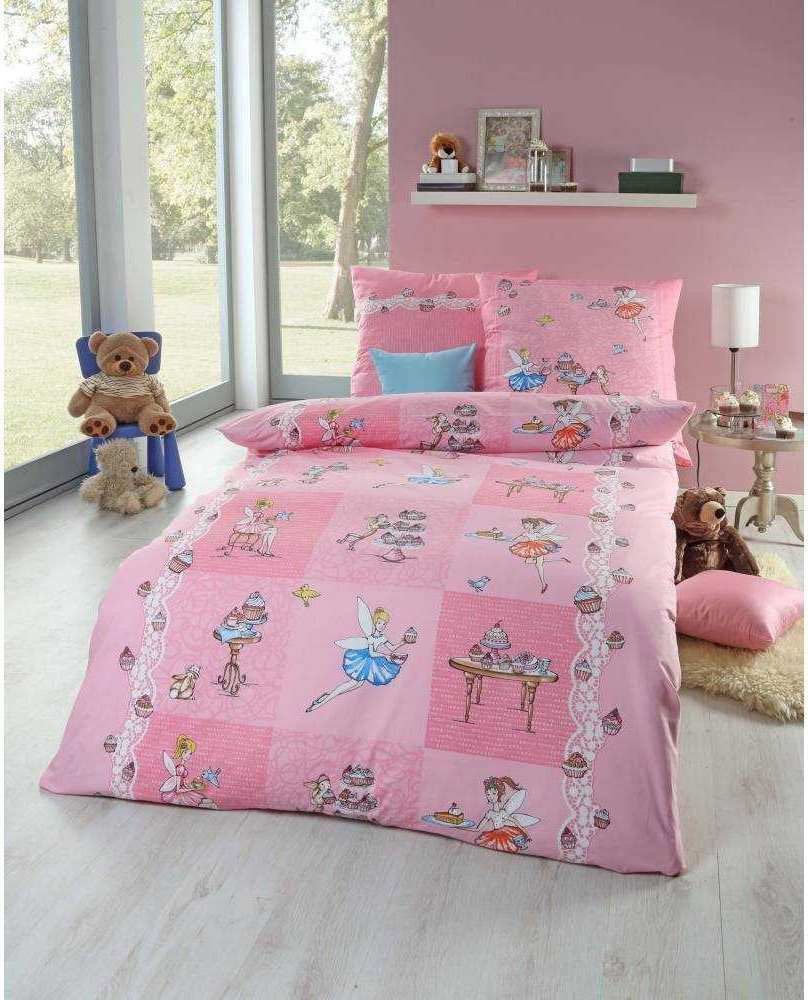Pościel dziecięca Kaeppel Renforcé Fairy Cupcake Pink 100x135 cm
