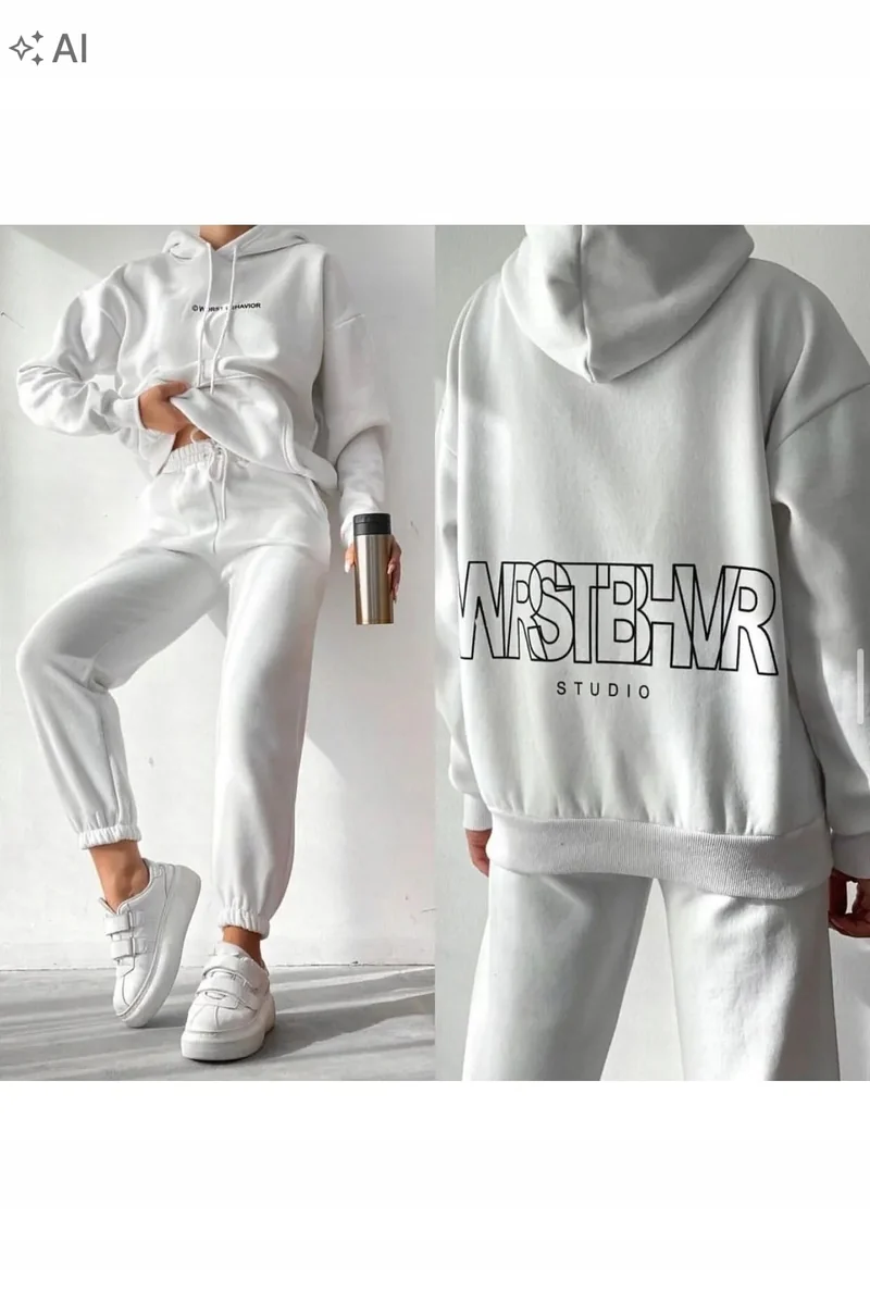 C&C BIAŁY DRES BAWEŁNIANY Z NADRUKIEM I KAPTUREM XS XS 5IA