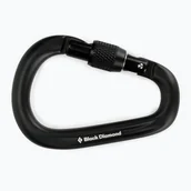 Sprzęt wspinaczkowy - Black Diamond Pearlock Screwgate Carabiner, black 2021 Karabinki zakręcane BD3811340002ALL1 - miniaturka - grafika 1