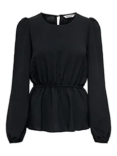 ONLY TALL Women's ONLMETTE DAR L/S O-Neck TOP WVN FN Tall bluzka, czarna, S, czarny, S - Bluzki damskie - miniaturka - grafika 1