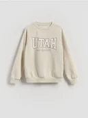 Bluzy dla chłopców - Reserved - Bluza z napisami - beżowy - miniaturka - grafika 1