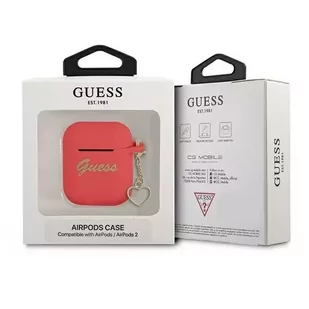Guess GUA2LSCHSR AirPods cover czerwony/red Silicone Charm Heart Collection - Akcesoria do słuchawek - miniaturka - grafika 3