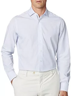 Koszule męskie - Hackett London Koszula męska FINE ENG w paski, biała (biała/niebieska), S, Biały (biały/niebieski), S - grafika 1