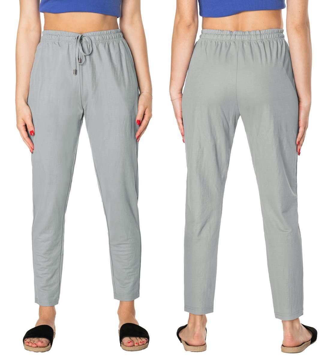 Cienkie Spodnie Damskie Bawełniane Lato 46170-5 XL