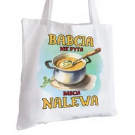 Torby i wózki na zakupy - Torba Bawełniana biała dla Babci Na Prezent ekologiczna Trwały Nadruk - miniaturka - grafika 1