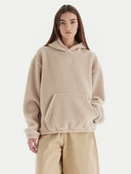Bluzy damskie - adidas Bluza Essentials Teddy JW6061 Beżowy Oversize - miniaturka - grafika 1
