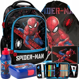 Plecak Szkolny Spiderman Do Podstawówki Zestaw 5w1 Do 1 Klasy Dla Chłopaka - Plecaki szkolne i tornistry - miniaturka - grafika 1