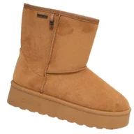 Śniegowce damskie - Damskie Śniegowce Big Star OO274896 Brązowe, Wsuwane, Podwyższona Podeszwa - miniaturka - grafika 1