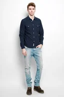 Koszule męskie - Lee Worker Shirt Męska Koszula Długi Rękaw Bright Navy L866Zicf-S - miniaturka - grafika 1
