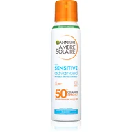 Balsamy i kremy do opalania - Garnier Ambre Solaire Sensitive Advanced Invisible Protection Mist SPF50+ preparat do opalania ciała 150 ml unisex - miniaturka - grafika 1