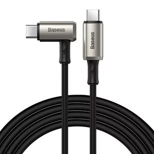 Baseus Kabel USB  Baseus Kątowy Kabel Usb Typ C Usb Typ C Vooc Quick Charge Power Delivery 100 W 5 A 1,5 M Usb 3.2 Gen 2 4K@60 Hz Czarny Catpn-01 CATPN-01 - Kable komputerowe i do monitorów - miniaturka - grafika 1