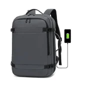 Plecaki - Plecak turystyczny podróżny miejski bagaż podręczny do samolotu szary - miniaturka - grafika 1