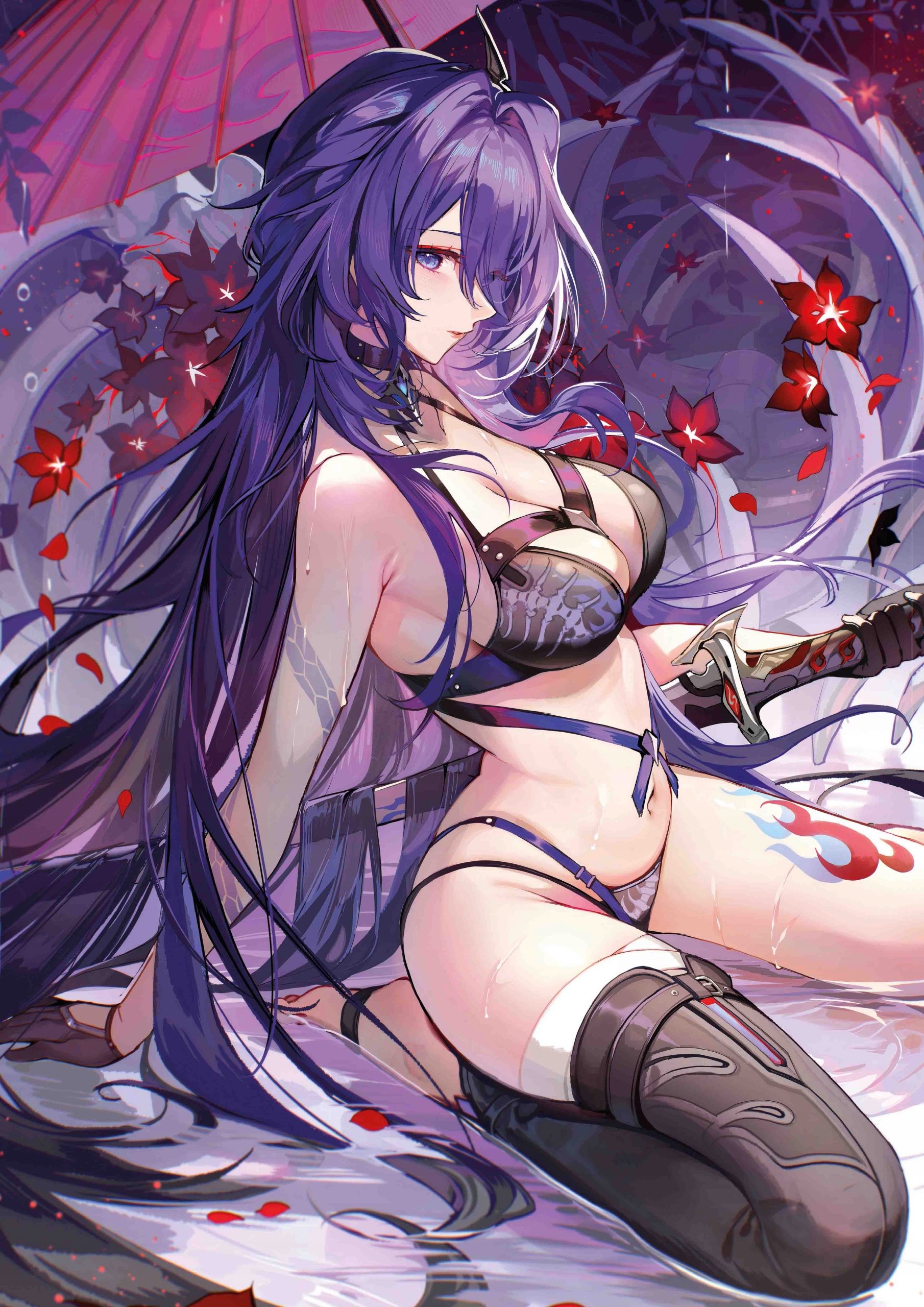 Plakat A3 Honkai Star Rail Hsr Anime Gra Acheron Raiden Bosenmori Mei
