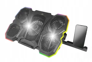 PODSTAWKA PODKŁADKA CHŁODZĄCA POD LAPTOPA PODŚWIETLENIE LED RGB GAMINGOWA - Podkładki chłodzące pod laptopa - miniaturka - grafika 1