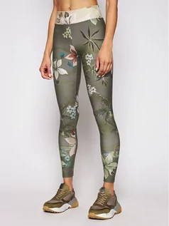 Spodnie damskie - Desigual Legginsy Camoflower Light 21SONK01 Zielony Slim Fit - grafika 1