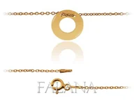 Naszyjniki - Naszyjnik celebrytka kółko oponka 2 x pozłacany fl158 - 1,7g. - miniaturka - grafika 1