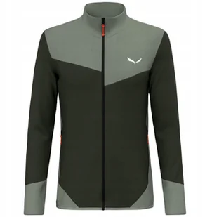 Bluza polarowa Salewa Puez Waffle Hyb PL Jacket - olive/shadow - Bluzy męskie - miniaturka - grafika 1