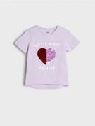 Koszulki dla dziewczynek - Sinsay - Koszulka z cekinami - wielobarwny - miniaturka - grafika 1
