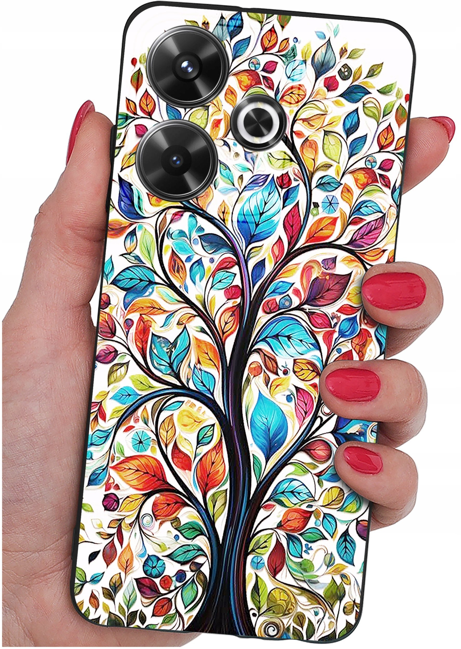 Etui do Xiaomi Redmi 13 4G WZORYSILIKONOWE MATT CASE + SZKŁO 9H