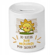 Skarbonki - Skarbonka Dla Natana na Urodziny Imieniny Prezent z Nadrukiem ze Zdjęciem - miniaturka - grafika 1