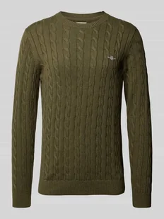 Sweter z dzianiny z prążkowanymi wykończeniami - Swetry męskie - miniaturka - grafika 1