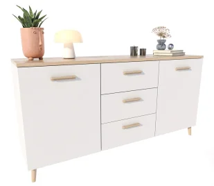 Biała Komoda Skandynawska 150 Cm M6-T13 - Komody - miniaturka - grafika 1