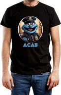 Koszulki męskie - T-SHIRT MĘSKI DLA KIBICA HOOLS ACAB ŚMIESZNA KOSZULKA CZARNA R-3XL A334 - miniaturka - grafika 1