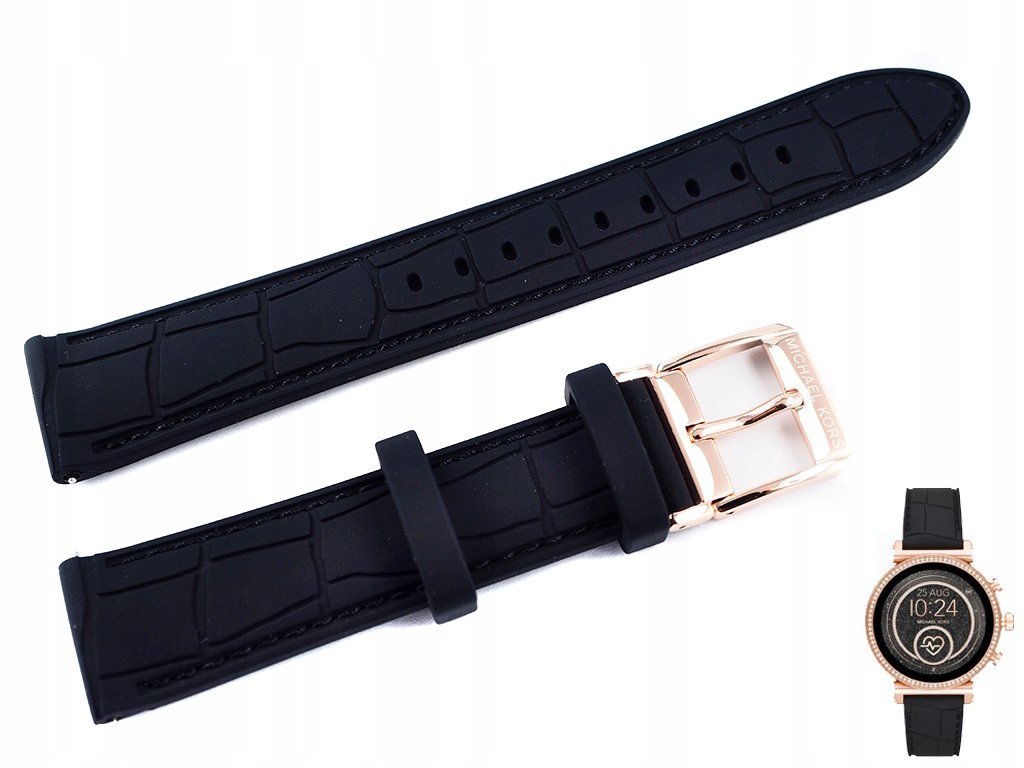 Pasek do zegarka Michael Kors MKT5069 czarny 18 mm