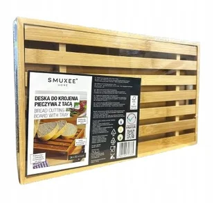 SMUKEE Bambusowa deska do krojenia pieczywa z tacą 38 x 23 x 4 cm 375 - Deski do krojenia SMUKEE Bambusowa deska do krojenia pieczywa z tacą 38 x 23 x 4 cm 375 - Deski do krojenia - miniaturka - grafika 1