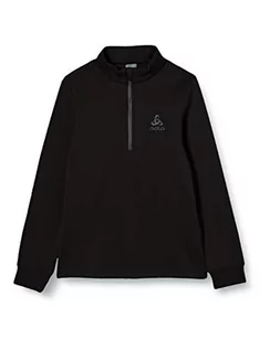 Bluzy dla chłopców - ODLO sweter midlayer 1/2 Zip Carve Kids Warm, czarny, 104 541789 - grafika 1