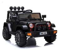 Pojazdy elektryczne dla dzieci - Import SUPER-TOYS MEGA JEEP FULLTIME Czarny - miniaturka - grafika 1