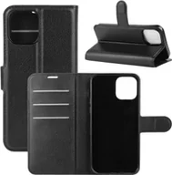 Etui i futerały do telefonów - Pokrowiec König Design kompatybilny z Apple iPhone 12 Mini pokrowiec ze skóry syntetycznej na telefon komórkowy - Etui na telefon komórkowy czarne - miniaturka - grafika 1