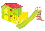 Place zabaw - Plac zabaw - domek ogrodowy z płotkiem + Zjeżdżalnia wodna 198 cm Mochtoys - miniaturka - grafika 1