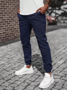 SPODNIE MĘSKIE CHINO JOGGER MATERIAŁOWE GRANATOWE OZONEE DJ/5539Z - Ozonee - Spodnie męskie - miniaturka - grafika 1