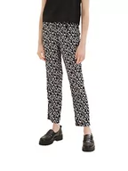 Spodnie damskie - TOM TAILOR Damskie spodnie materiałowe o luźnym kroju, 32148 - Black Small Abstract Design, 46W / 28L - miniaturka - grafika 1