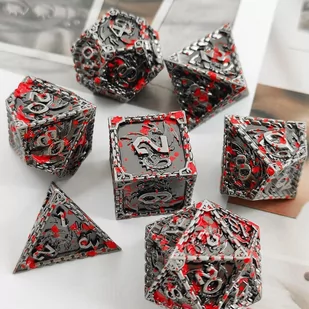 Kostki Rpg Smoczy Mord Zestaw 7 Metalowych Kości - Akcesoria do gier planszowych - miniaturka - grafika 1