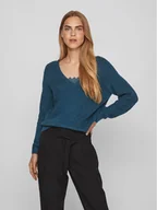 Swetry damskie - Vila Sweter 14088099 Niebieski Regular Fit - miniaturka - grafika 1