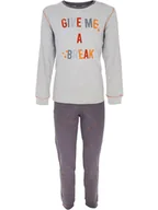 Piżamy męskie - COTONELLA Piżama w kolorze szarym - miniaturka - grafika 1