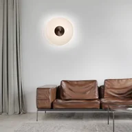 Lampy ścienne - PURE LED kinkiet Vitrum, brąz/opal szkło/aluminium Ø 22 cm - miniaturka - grafika 1