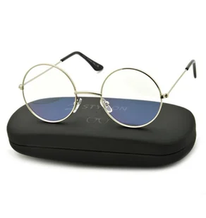 Okrągłe okulary Lenonki z filtrem światła niebieskiego do komputera zerówki R-BL-449K-4 - Okulary korekcyjne, oprawki, szkła - miniaturka - grafika 1