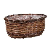 Pozostałe akcesoria do uprawy roślin - Koszyk wiklinowy z folią do obsadzania owalny 31 x 25 x 11 cm - miniaturka - grafika 1