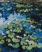 Malowanie po numerach - Malowanie po numerach - Lilie wodne 40x50 - Ideyka - miniaturka - grafika 1