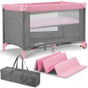 Łóżeczka i kojce - ŁÓŻECZKO TURYSTYCZNE SESTTINO LIA PLUS PINK Z PODWIESZANĄ PODŁOGĄ - miniaturka - grafika 1